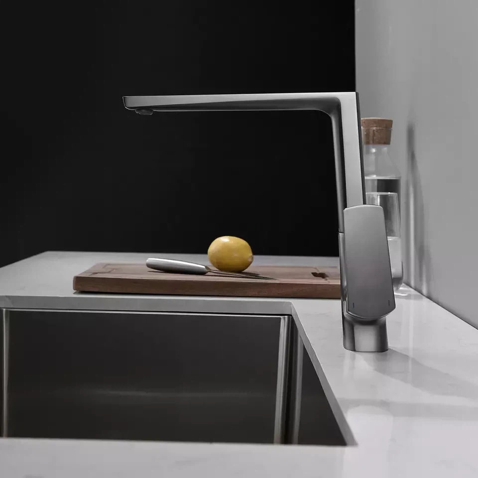 360 Degree Bathroom Faucet Grey Single Hole Handle