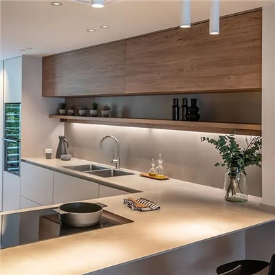 L Shape Acrylic Kitchen Cabinet